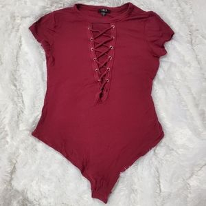 Burgundy body suit